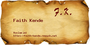 Faith Kende névjegykártya