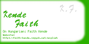 kende faith business card